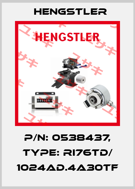 p/n: 0538437, Type: RI76TD/ 1024AD.4A30TF Hengstler