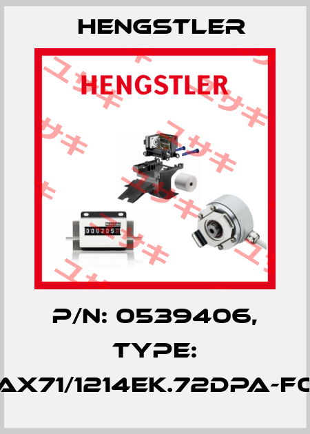 p/n: 0539406, Type: AX71/1214EK.72DPA-F0 Hengstler