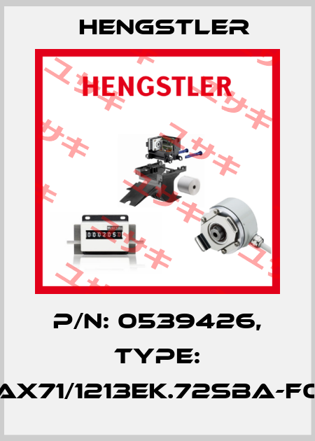 p/n: 0539426, Type: AX71/1213EK.72SBA-F0 Hengstler