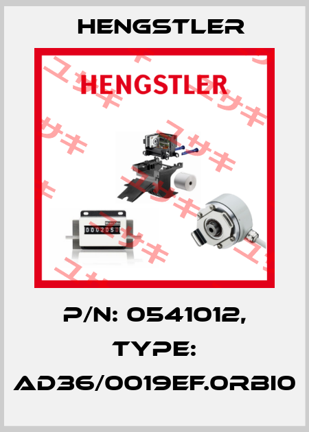 p/n: 0541012, Type: AD36/0019EF.0RBI0 Hengstler
