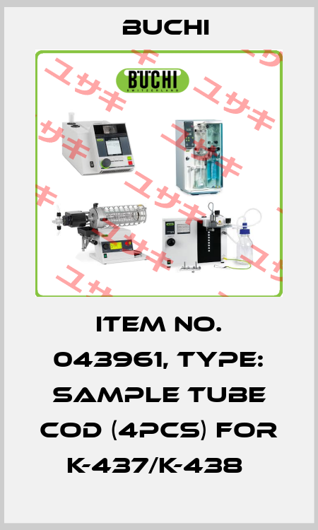 Item No. 043961, Type: Sample tube COD (4pcs) for K-437/K-438  Buchi