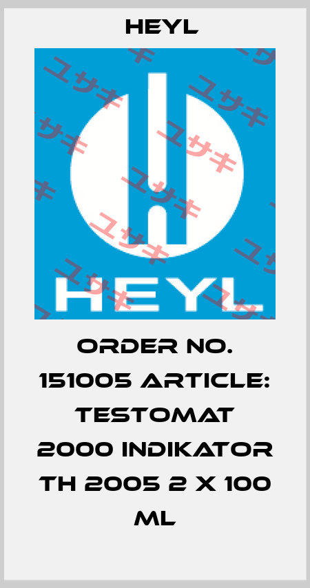 Order No. 151005 Article: Testomat 2000 Indikator TH 2005 2 x 100 ml Heyl