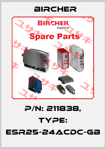P/N: 211838, Type: ESR25-24ACDC-GB Bircher