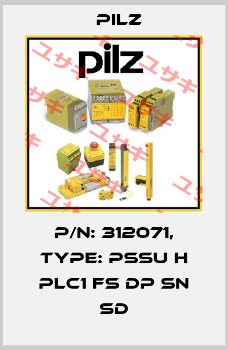 p/n: 312071, Type: PSSu H PLC1 FS DP SN SD Pilz