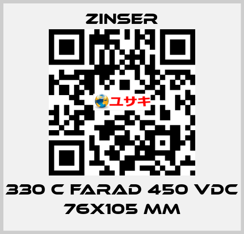 330 Ч FARAD 450 VDC 76X105 MM  Zinser