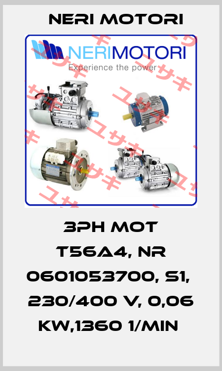 3PH MOT T56A4, NR 0601053700, S1,  230/400 V, 0,06 KW,1360 1/MIN  Neri Motori