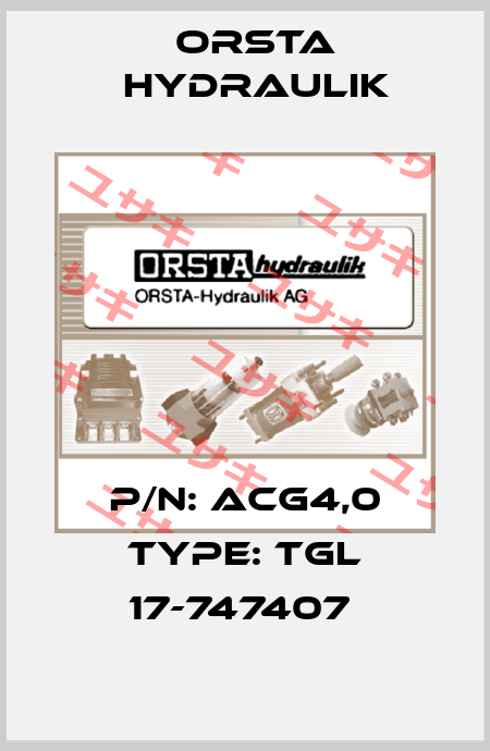 P/N: ACG4,0 Type: TGL 17-747407  Orsta Hydraulik