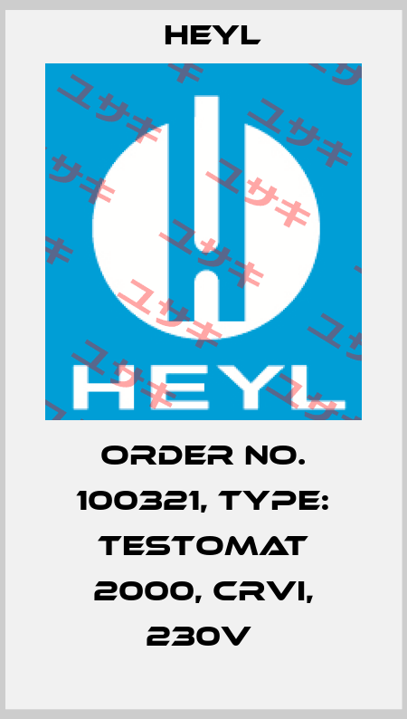 Order No. 100321, Type: Testomat 2000, CrVI, 230V  Heyl