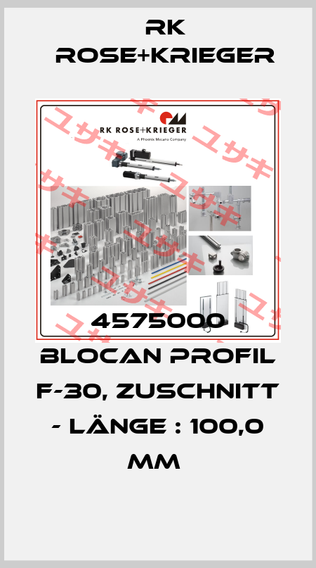 4575000 BLOCAN PROFIL F-30, ZUSCHNITT - LÄNGE : 100,0 MM  RK Rose+Krieger