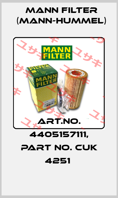 Art.No. 4405157111, Part No. CUK 4251  Mann Filter (Mann-Hummel)