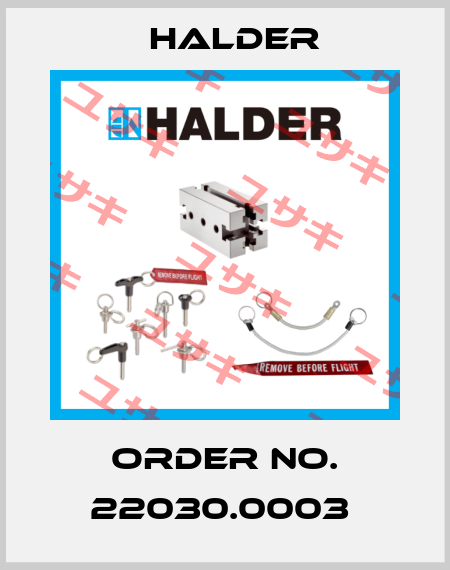 Order No. 22030.0003  Halder