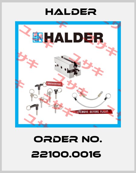 Order No. 22100.0016  Halder