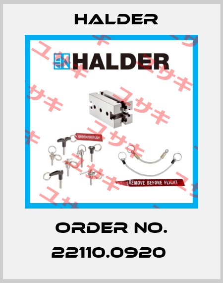 Order No. 22110.0920  Halder