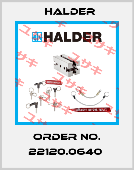 Order No. 22120.0640  Halder