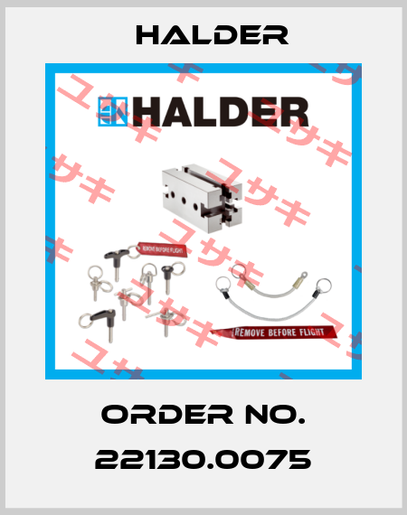 Order No. 22130.0075 Halder