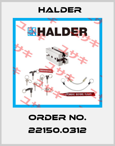 Order No. 22150.0312 Halder