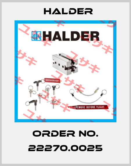Order No. 22270.0025 Halder