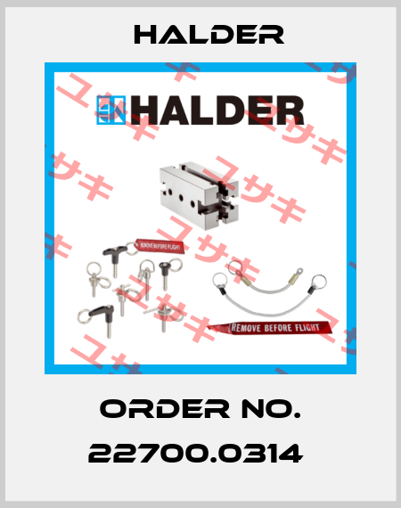 Order No. 22700.0314  Halder