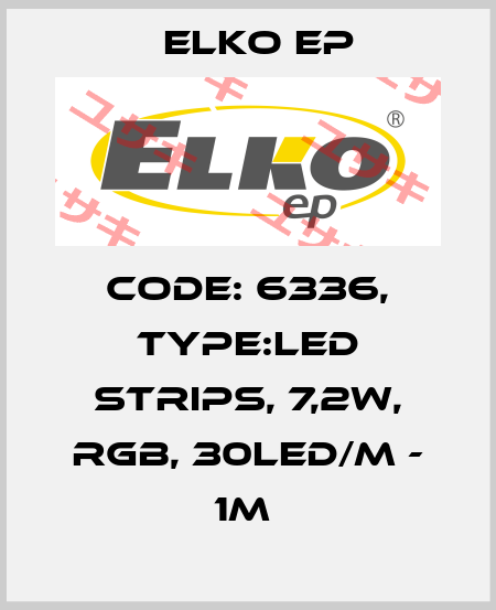 Code: 6336, Type:LED strips, 7,2W, RGB, 30LED/m - 1m  Elko EP