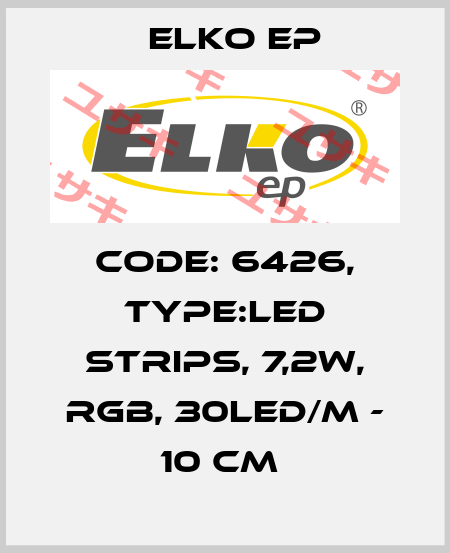Code: 6426, Type:LED strips, 7,2W, RGB, 30LED/m - 10 cm  Elko EP
