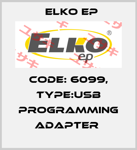 Code: 6099, Type:USB programming adapter  Elko EP