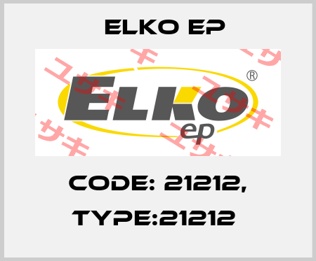 Code: 21212, Type:21212  Elko EP