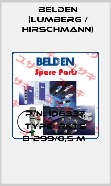 P/N: 106337, Type: RKTS 8-299/0,5 M  Belden (Lumberg / Hirschmann)