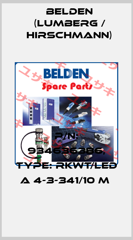 P/N: 934636386, Type: RKWT/LED A 4-3-341/10 M  Belden (Lumberg / Hirschmann)