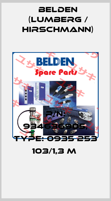 P/N: 934636905, Type: 0935 253 103/1,3 M  Belden (Lumberg / Hirschmann)
