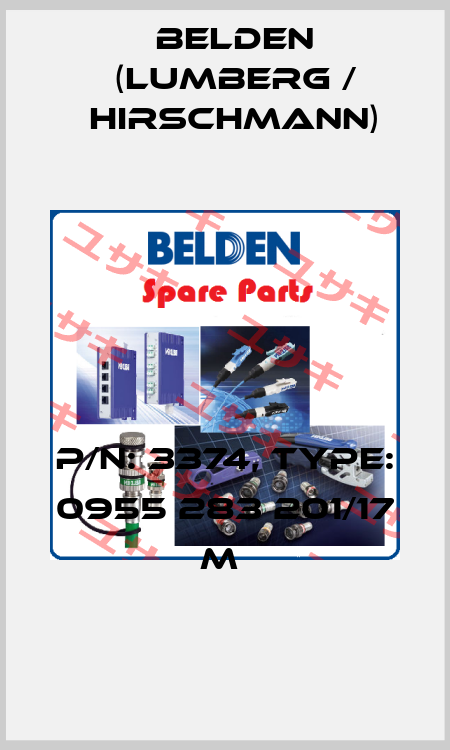 P/N: 3374, Type: 0955 283 201/17 M  Belden (Lumberg / Hirschmann)