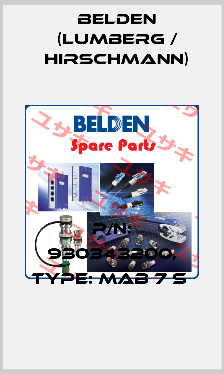 P/N: 930343200, Type: MAB 7 S  Belden (Lumberg / Hirschmann)