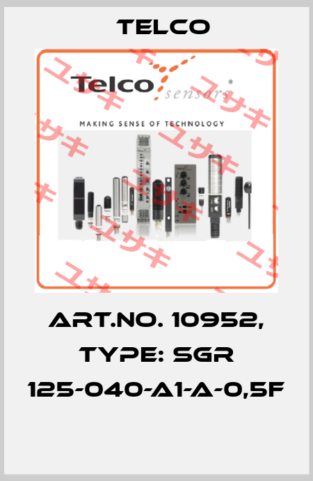 Art.No. 10952, Type: SGR 125-040-A1-A-0,5F  Telco