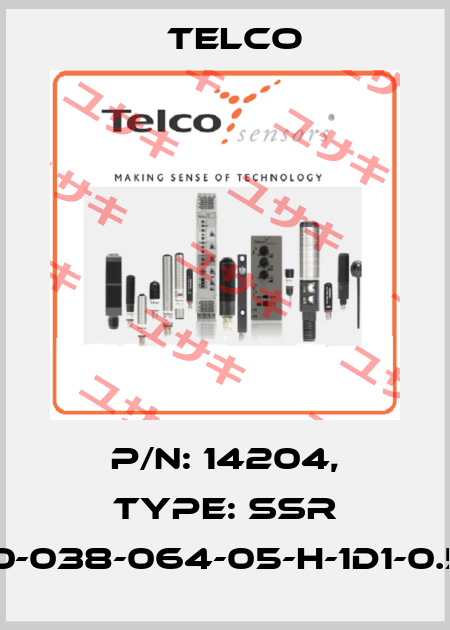 p/n: 14204, Type: SSR 01-10-038-064-05-H-1D1-0.5-J8 Telco