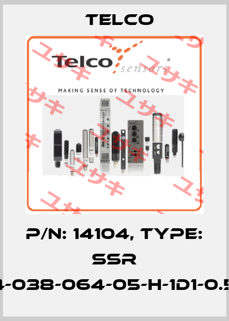 p/n: 14104, Type: SSR 01-4-038-064-05-H-1D1-0.5-J8 Telco