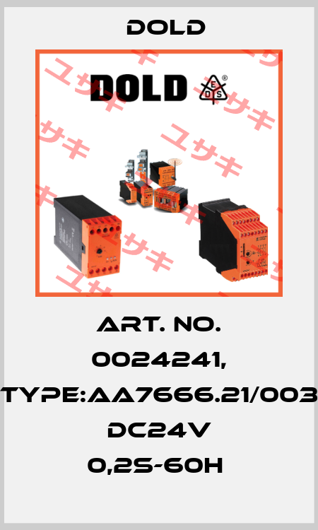 Art. No. 0024241, Type:AA7666.21/003 DC24V 0,2S-60H  Dold