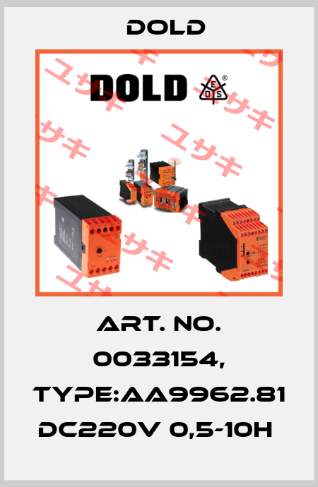 Art. No. 0033154, Type:AA9962.81 DC220V 0,5-10H  Dold