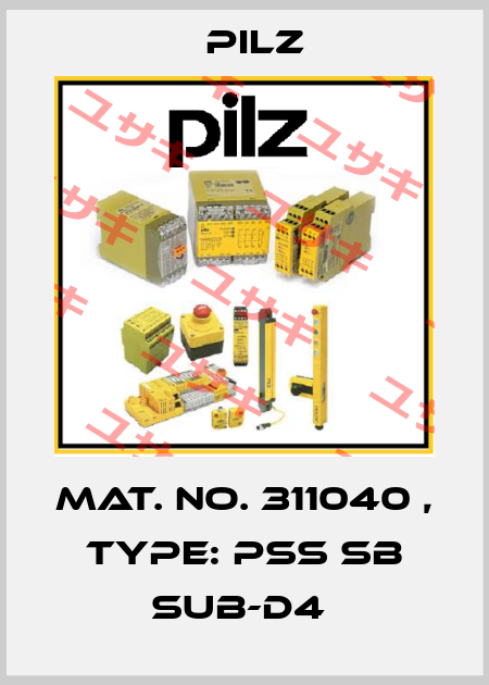 Mat. No. 311040 , Type: PSS SB SUB-D4  Pilz