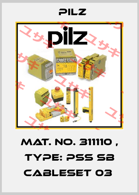 Mat. No. 311110 , Type: PSS SB CABLESET 03  Pilz