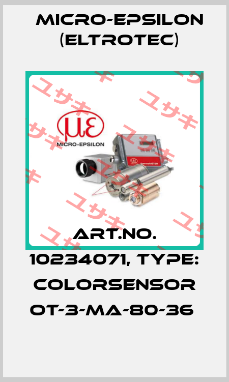 Art.No. 10234071, Type: colorSENSOR OT-3-MA-80-36  Micro-Epsilon (Eltrotec)