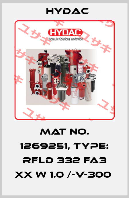 Mat No. 1269251, Type: RFLD 332 FA3 XX W 1.0 /-V-300  Hydac