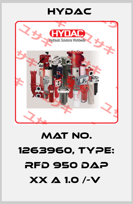 Mat No. 1263960, Type: RFD 950 DAP XX A 1.0 /-V  Hydac