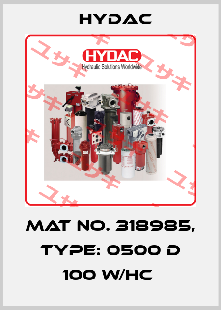 Mat No. 318985, Type: 0500 D 100 W/HC  Hydac