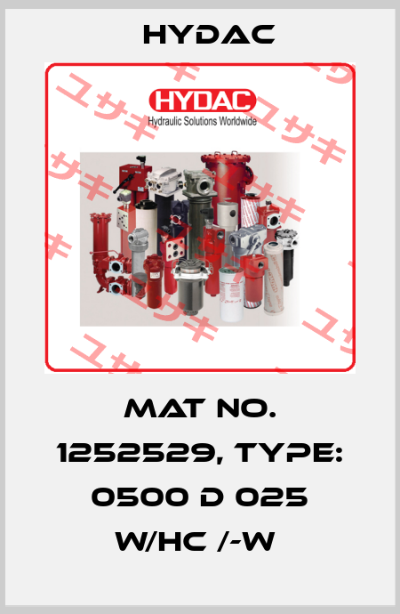 Mat No. 1252529, Type: 0500 D 025 W/HC /-W  Hydac