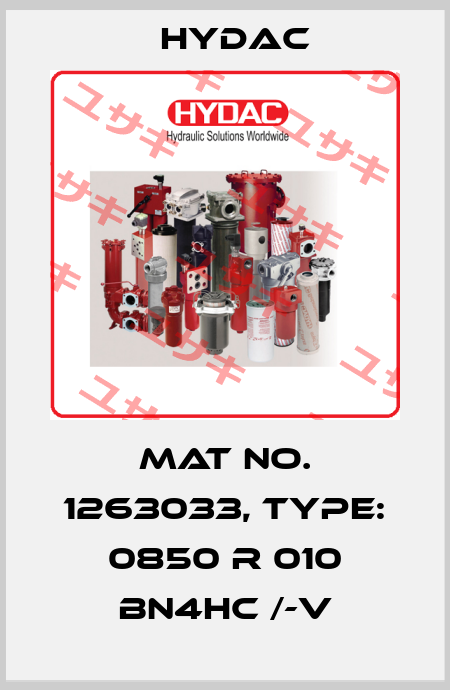 Mat No. 1263033, Type: 0850 R 010 BN4HC /-V Hydac