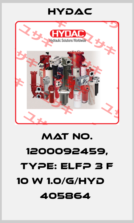 Mat No. 1200092459, Type: ELFP 3 F 10 W 1.0/G/HYD                    405864  Hydac