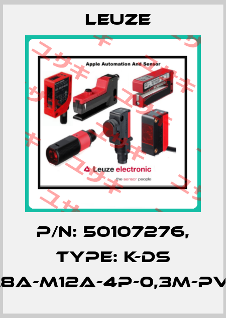 p/n: 50107276, Type: K-DS M8A-M12A-4P-0,3m-PVC Leuze