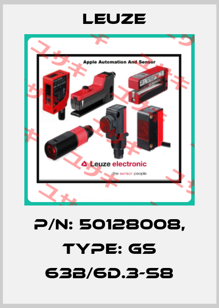 p/n: 50128008, Type: GS 63B/6D.3-S8 Leuze