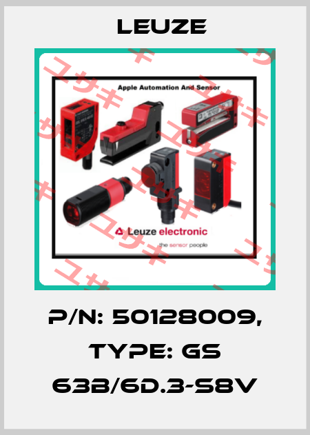 p/n: 50128009, Type: GS 63B/6D.3-S8V Leuze