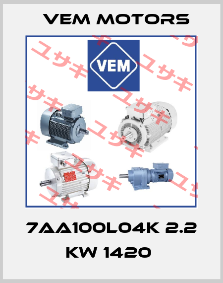 7AA100L04K 2.2 KW 1420  Vem Motors