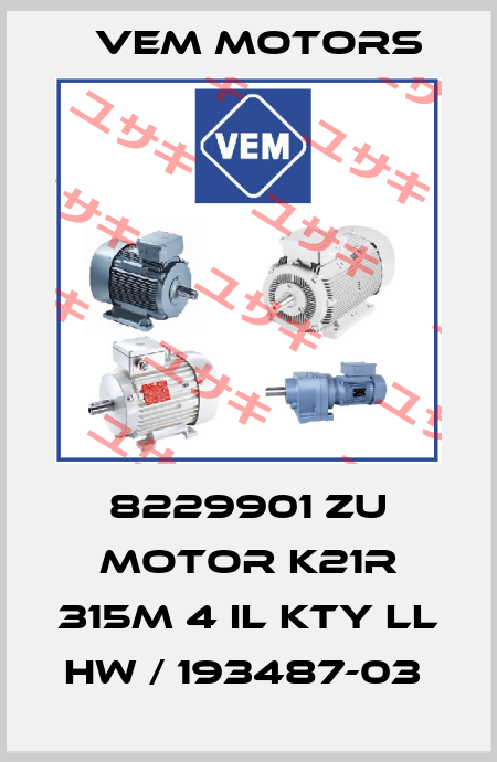 8229901 ZU MOTOR K21R 315M 4 IL KTY LL HW / 193487-03  Vem Motors